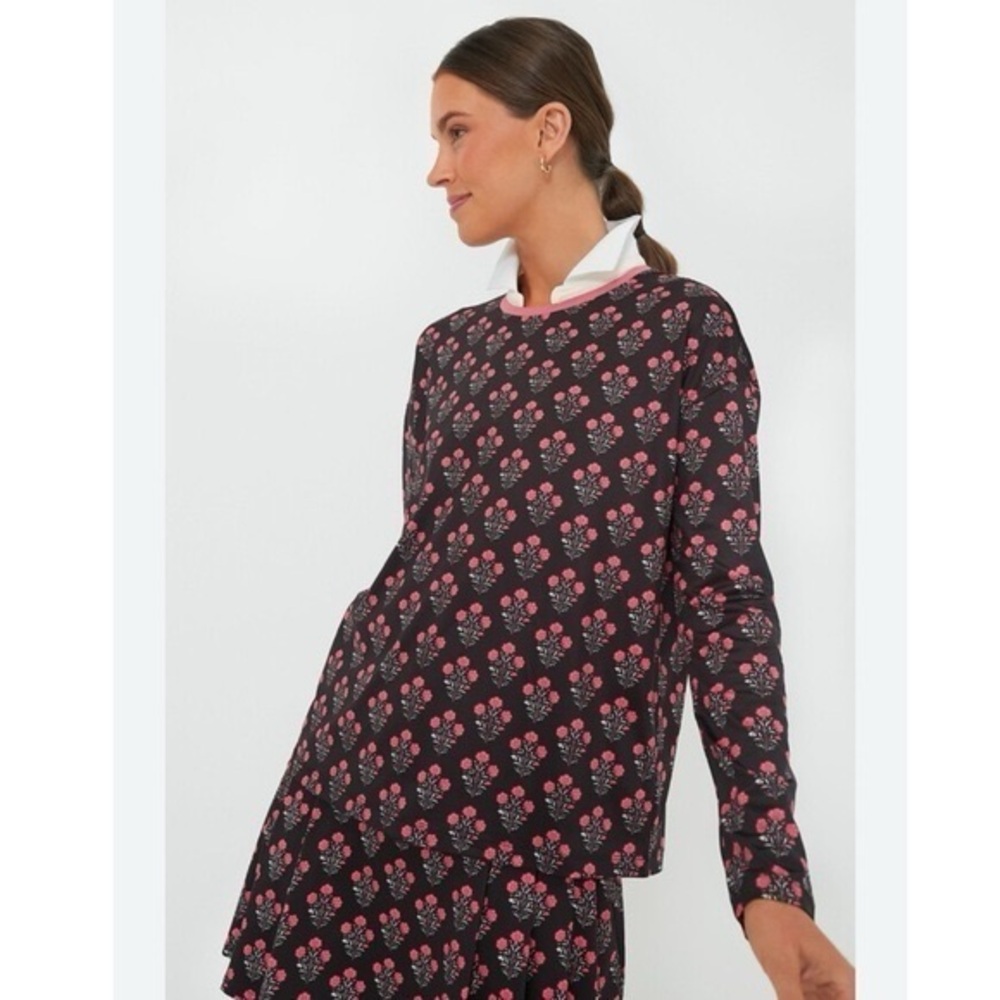 Tnuck Sport XL Long Sleeve Uptown Ryan Shirt Burgundy Floral Athleisure‎ Casual
